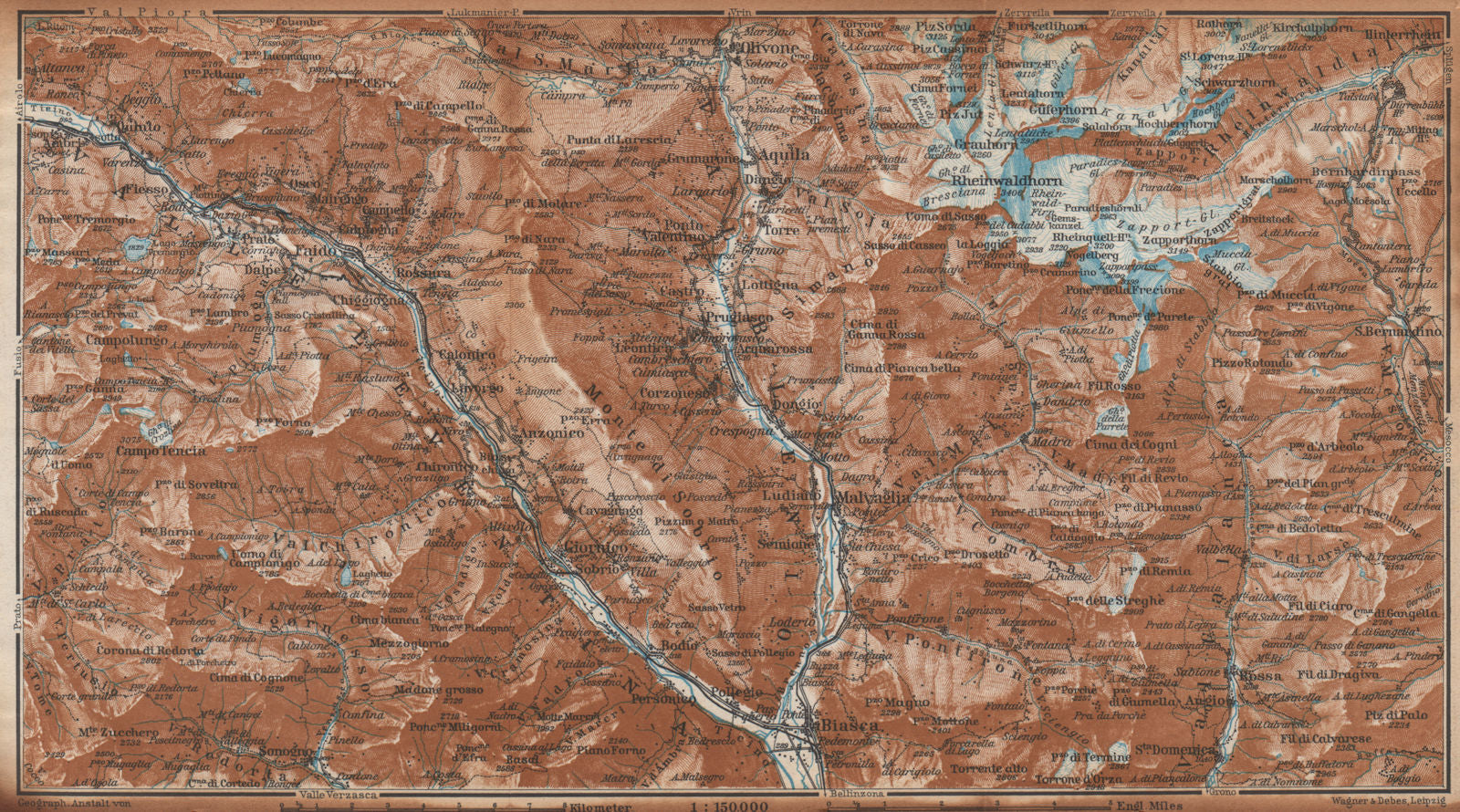 MONTE DI SOBRIO LEVENTINA BLENIO TICINO. San Bernardino Olivone Faido 1938 map